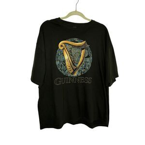 Guinness Graphic T Shirt Top Relaxed Fit Men Black XXL